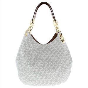 Michael Kors Fulton Faux Leather Logo Shoulder Bag